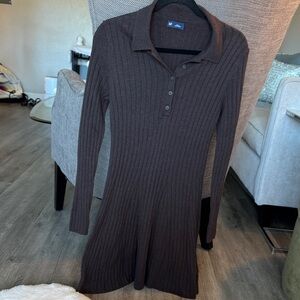 CLEARANCE -  GAP Dark Brown Long Sleeve Knit Sweater Dress
